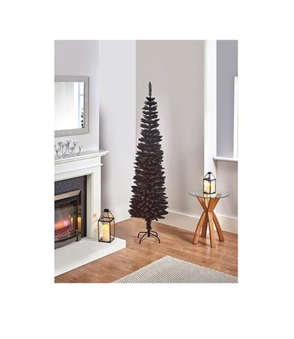2m Slim Black Pencil Pine Artificial Christmas Tree Premier Brand