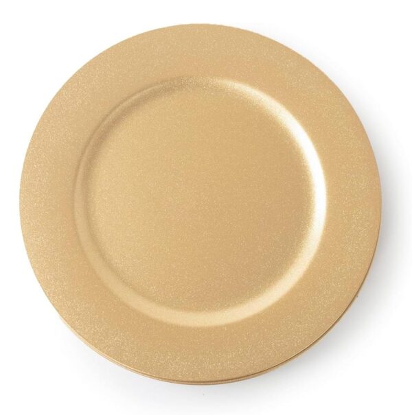 Gold 33cm Glitter Charger Plates Christmas Decoration Table Settings Set 6