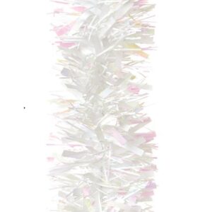 White Chunky Tinsel Garland Fine Cut 2m x 10cm Christmas Decoration