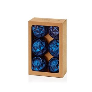 Midnight Blue Geo-Shaped Balls 70mm Christmas Decoration / Ornaments Pack x6