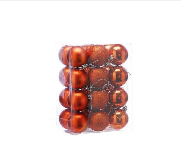 Burnt Orange Assortment Baubles Christmas Tree Decorations Pack 24 x 60mm