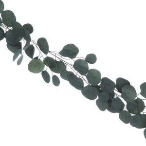 166cm Long Green Eucalyptus Leaf Garland Artificial Festive Foliage 50127