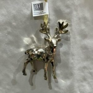 Acrylic Silver Reindeer Figurine 13cm Christmas Tree Ornaments Set x2
