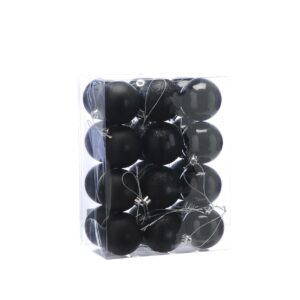 Pack 24 x 60mm Black Assortment Baubles Christmas Tree Decorations