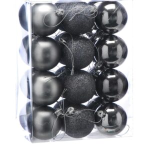 Pack 24 x 60mm Grey Assortment Baubles Christmas Tree Decorations