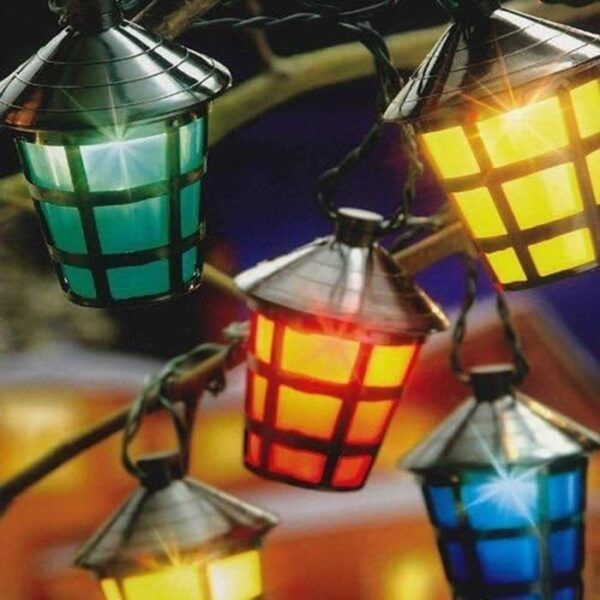 40 Multi-Coloured LED Lanterns Chasing Christmas Fairy Lights Outdoor Premier