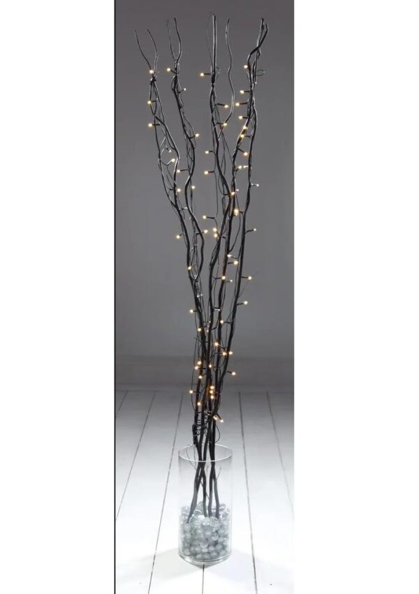 80 W/White LED Christmas Black Twig Light Decorations 1.2m LV081485 Premier