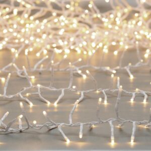 760 Cluster Lights Warm White LED M/A + Timer White Cable