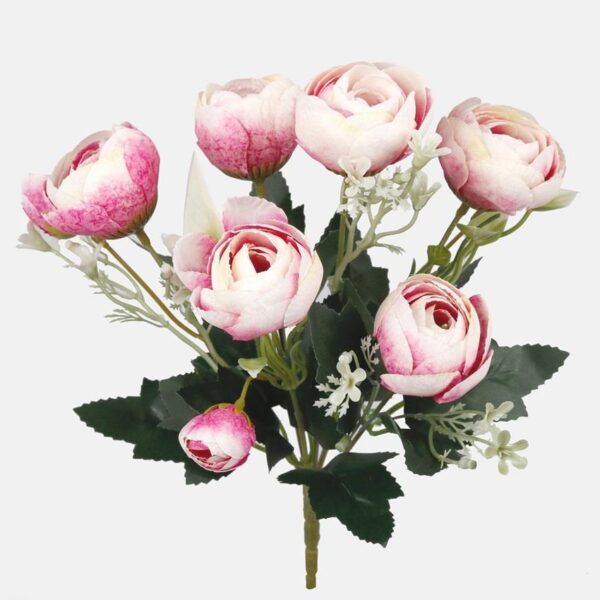 Camelia Bush/Spray Blush Pink 30cm Artificial Silk Flowers
