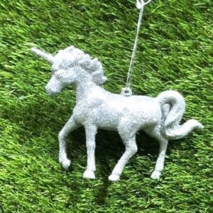 Unicorn Silver 10cm Christmas Tree Decoration / Ornaments Pack x 4
