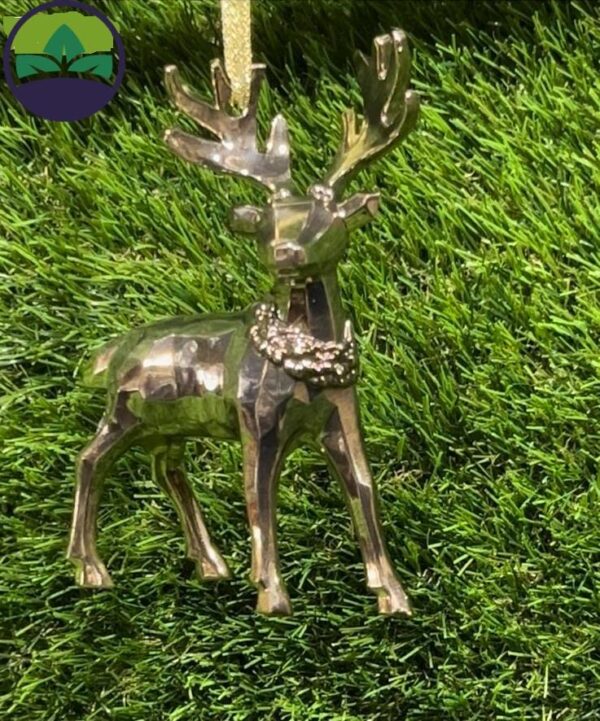 Acrylic Silver Reindeer Figurine 13cm Christmas Tree Ornaments Set x2