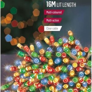 200 LED Multi Action Supabrights Multi Coloured (Clear Cable) Premier