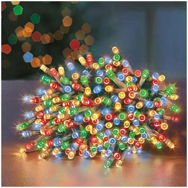 200 LED Multi Action Supabrights Multi Coloured (Clear Cable) Premier