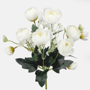 Camelia Bush/Spray Cream 30cm Artificial Silk Flowers