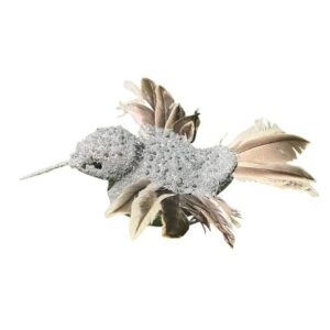 Flying Silver Hummingbird 16cm Clip-On Christmas Decoration Pack x 2