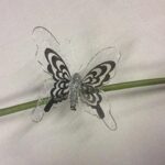 Large Size Metallic Clip On Butterfly Christmas Decoration Silver Pack x3