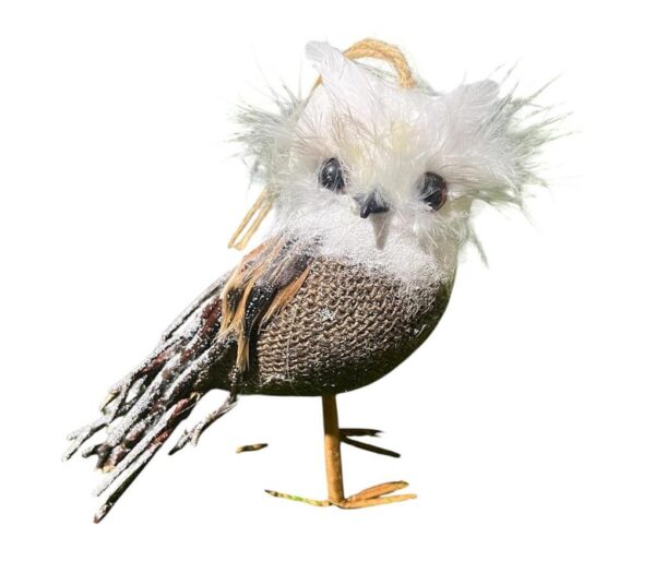 Hessian/Twig Natural Owl Christmas Tree Ornaments 5" Pack x 2