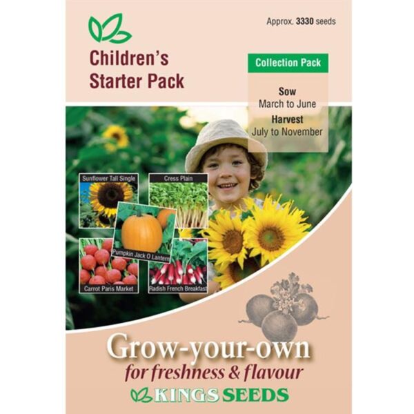 Childrens Starter Pack Garden Seed Collection Pack 5 Varieties