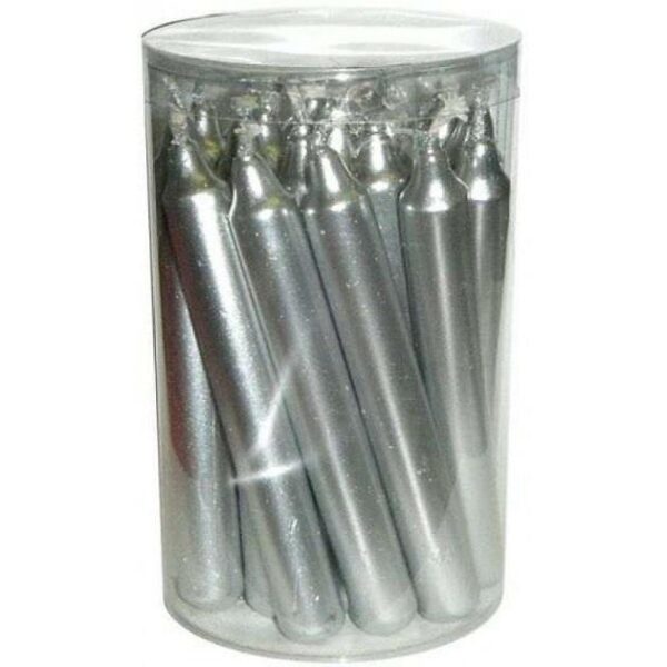 Premier Decorations Mini Candles Silver 20 x 10cm Candle Pack