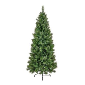 7ft Slim Ridgemere Pine + Bristle/Dew Drops Artificial Christmas Tree