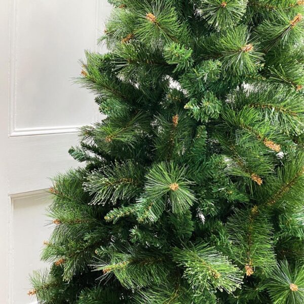 7ft Slim Ridgemere Pine + Bristle/Dew Drops Artificial Christmas Tree