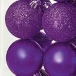 Purple Mix 50mm Shatterproof Baubles Christmas Tree Decorations Themed x16