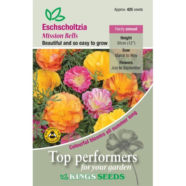 Eschscholtzia 'Mission Bells' King's Quality Pack Flower Seeds