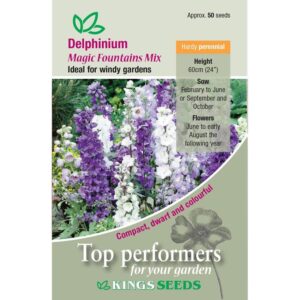 Delphinium Magic Fountains Mixture Pack Perennial King's Seeds
