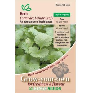 Coriander 'Leisure Leaf' Kings Pack Herb Seeds