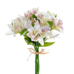 Cream Alstromeria Bundle / Bunch 33cm Artificial Silk Flowers