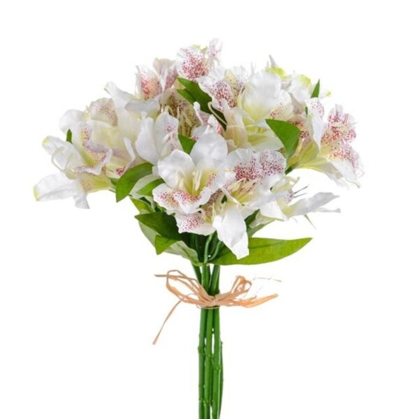 Cream Alstromeria Bundle / Bunch 33cm Artificial Silk Flowers