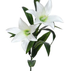 Longiflorum Easter Lilly White Artificial Flowers Pack x6 Stems