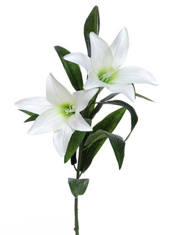 Longiflorum Easter Lilly White Artificial Flowers Pack x6 Stems