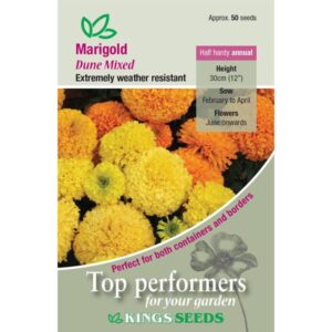 African Marigold Dune Mixed' Kings Quality Pack Flower Seeds