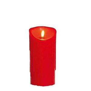 Premier 18x9cm FLICKABRIGHT Battery Operated Melted Edge Red LED Pillar Candle