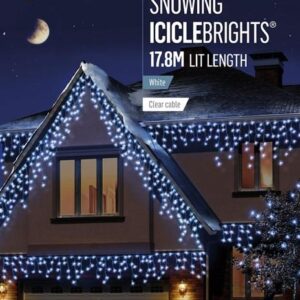 720 LED Snowing WHITE Icicles + Timer Premier Decorations Christmas Lights