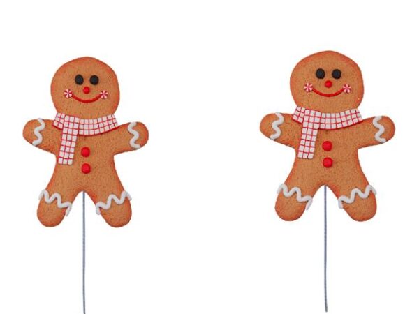 Gingerbread Man Figure Pick 20cm Christmas Pack x2