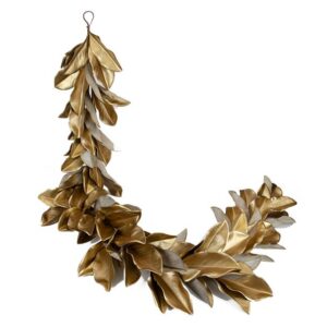 6ft Magnolia Leaf Garland Christmas Decoration Gold