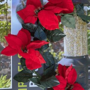 190cm Red Silk Flower Poinsettia Christmas Garland