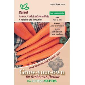 Carrot James Scarlet Intermediate Kings Quality Garden Seeds