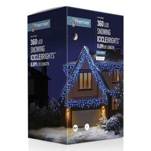 360 Led Supabright Blue & White Snowing Icicle Christmas Lights Outdoor