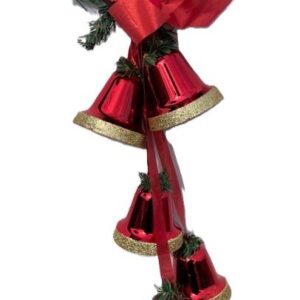 Premier 5pc Bell Cluster Red Christmas Decoration