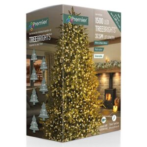1500 White/Warm White Mix Premier Treebrights Multi Action LED Christmas Tree Lights + Timer
