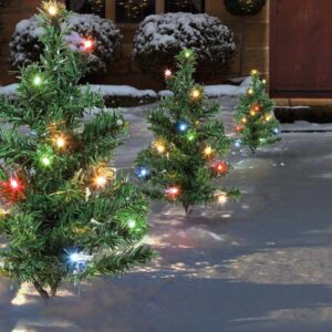 Premier Multi-Colour LED Christmas Tree Path Lights x 6pc