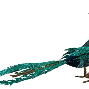 Large Peacock Bird Table Centre Christmas Decoration 20cm Long!