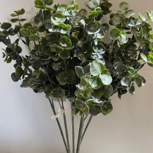 Eucalyptus Sprays 'Green' Artificial Flowers Foliage Pack 6 Stems