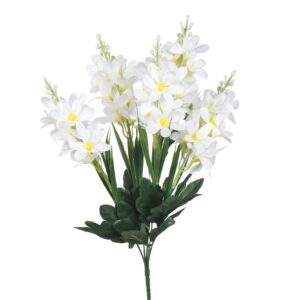 Ixia Bush/Spray White 40cm Artificial Silk Flowers