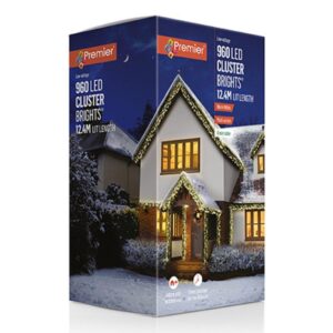 960 Cluster Lights Warm White LED Multi-Action Lights In/Outdoor +Timer