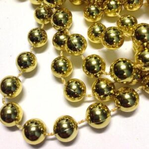 10m Long Gold Metallic Bead Garland Christmas Decoration Premier