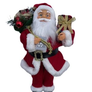 40cm Standing Traditional Santa Figure Christmas Decoration Figurine
